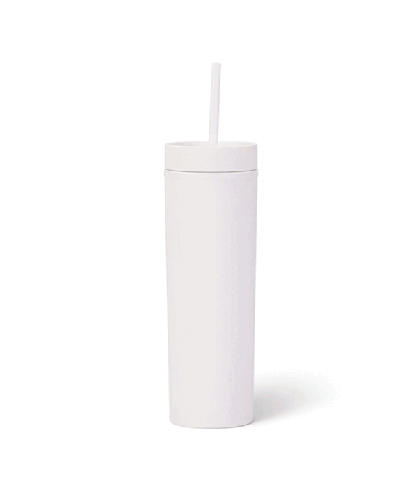Skinny Tumbler, Blanco, 16oz
