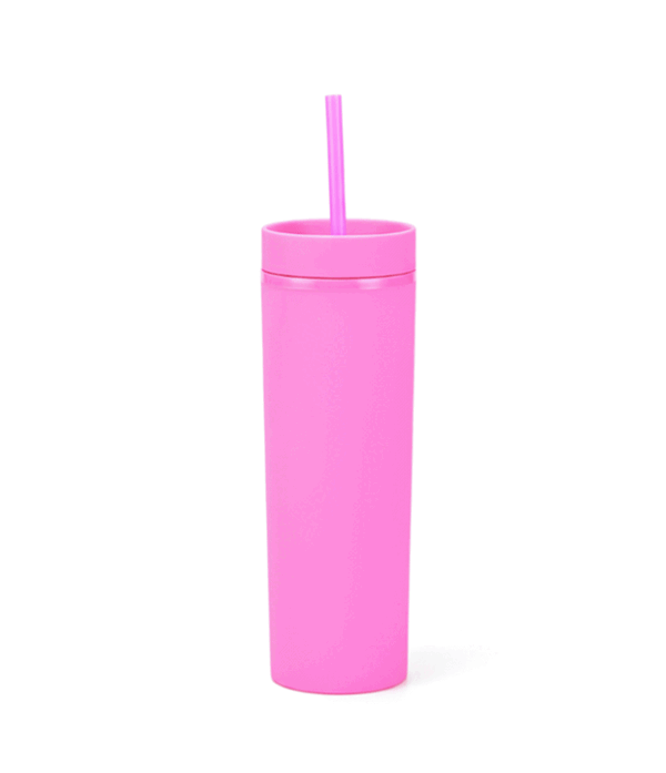 Skinny Tumbler, Rosa Neón, 16oz